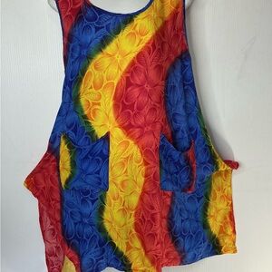 Vibrant Multicolor Floral Tank Top with Pockets